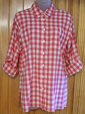 Designer Red & White Checkered Summer Blouse